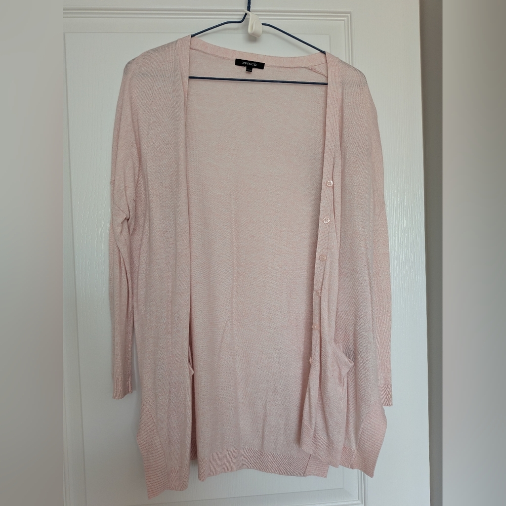 RW&CO. Soft Blush Cardigan Sweater